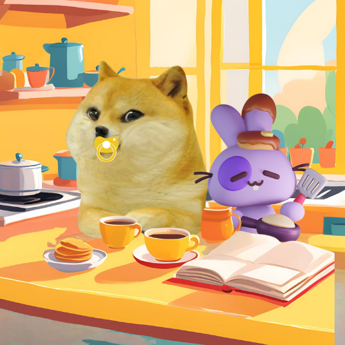 Baby Cheems having breakfast with bunny